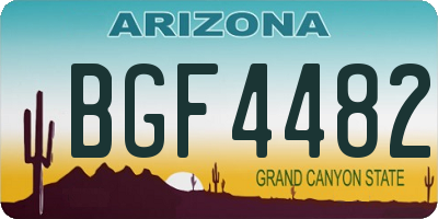 AZ license plate BGF4482
