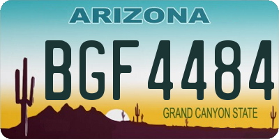 AZ license plate BGF4484