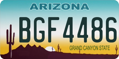 AZ license plate BGF4486