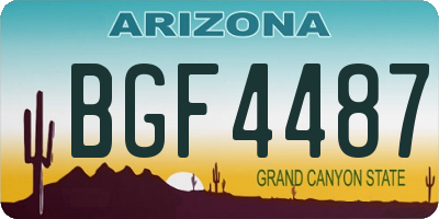 AZ license plate BGF4487