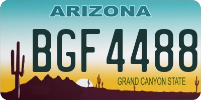 AZ license plate BGF4488