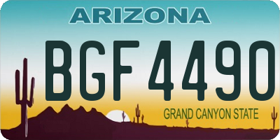 AZ license plate BGF4490