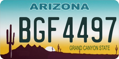 AZ license plate BGF4497