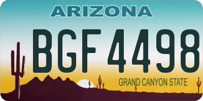 AZ license plate BGF4498