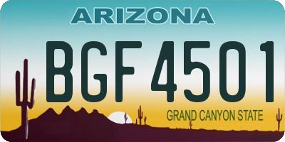 AZ license plate BGF4501