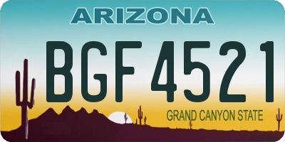 AZ license plate BGF4521