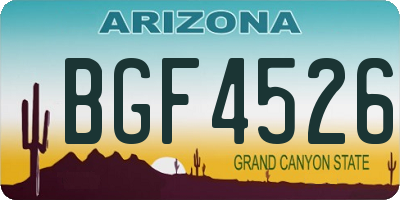 AZ license plate BGF4526