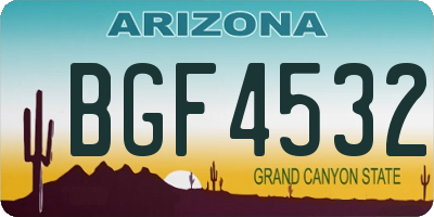AZ license plate BGF4532