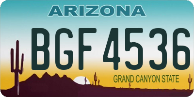 AZ license plate BGF4536
