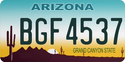 AZ license plate BGF4537