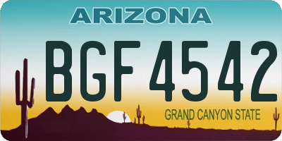 AZ license plate BGF4542