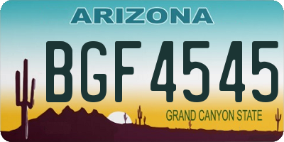 AZ license plate BGF4545