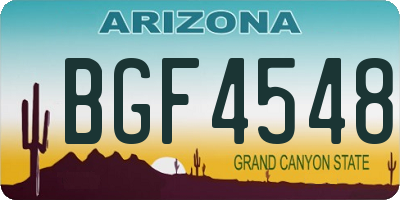 AZ license plate BGF4548
