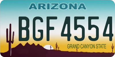 AZ license plate BGF4554