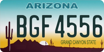 AZ license plate BGF4556