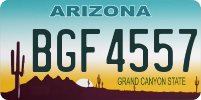AZ license plate BGF4557