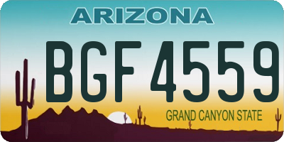 AZ license plate BGF4559