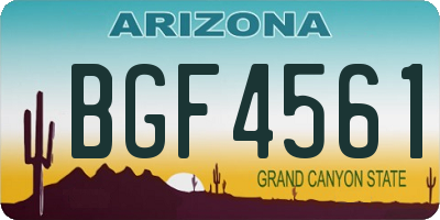 AZ license plate BGF4561