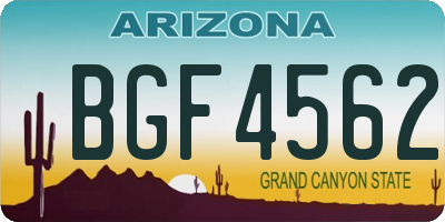 AZ license plate BGF4562