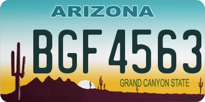 AZ license plate BGF4563