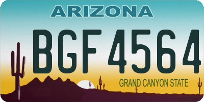 AZ license plate BGF4564