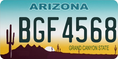 AZ license plate BGF4568