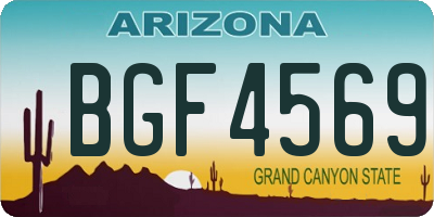 AZ license plate BGF4569