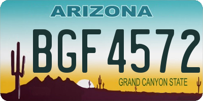 AZ license plate BGF4572