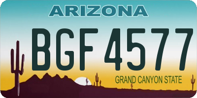 AZ license plate BGF4577