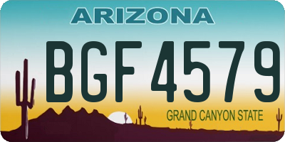 AZ license plate BGF4579