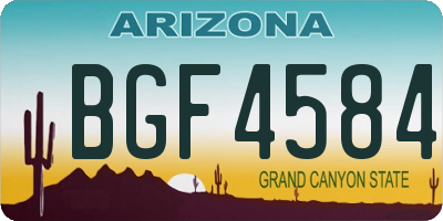 AZ license plate BGF4584