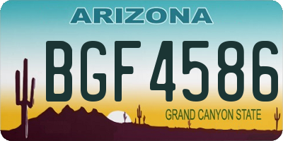 AZ license plate BGF4586