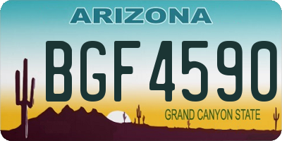 AZ license plate BGF4590