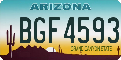 AZ license plate BGF4593