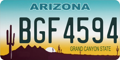 AZ license plate BGF4594