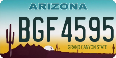 AZ license plate BGF4595