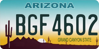 AZ license plate BGF4602