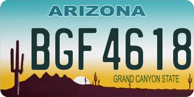 AZ license plate BGF4618