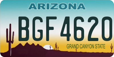 AZ license plate BGF4620