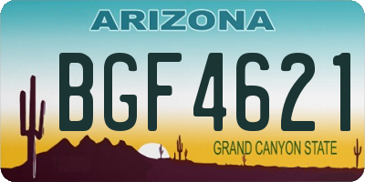 AZ license plate BGF4621