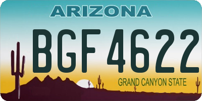 AZ license plate BGF4622