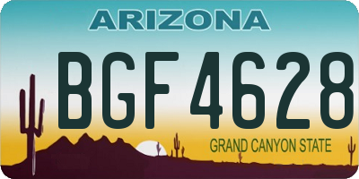 AZ license plate BGF4628
