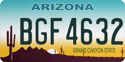 AZ license plate BGF4632