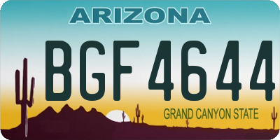 AZ license plate BGF4644