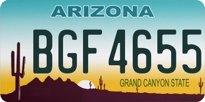AZ license plate BGF4655