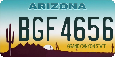 AZ license plate BGF4656