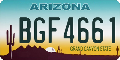AZ license plate BGF4661