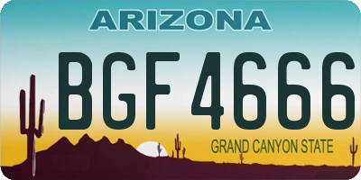 AZ license plate BGF4666