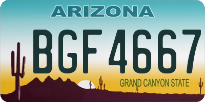 AZ license plate BGF4667