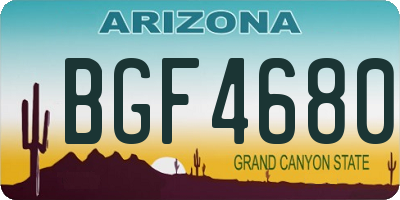 AZ license plate BGF4680